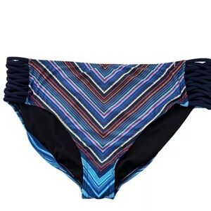 Swimsuits For All Blue and Black Chevron Bikini